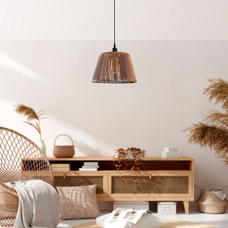 Lampa wisząca Skawsle średnica 30 cm bambusowy klosz  - zdjęcie 2