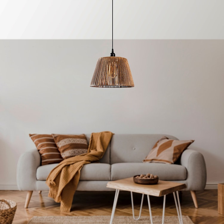 Lampa wisząca Skawsle średnica 30 cm bambusowy klosz  - zdjęcie 3
