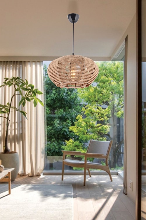Lampa wisząca Foggler jutowy klosz średnica 35 cm  - zdjęcie 2