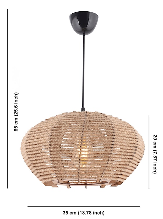 Lampa wisząca Foggler jutowy klosz średnica 35 cm  - zdjęcie 5