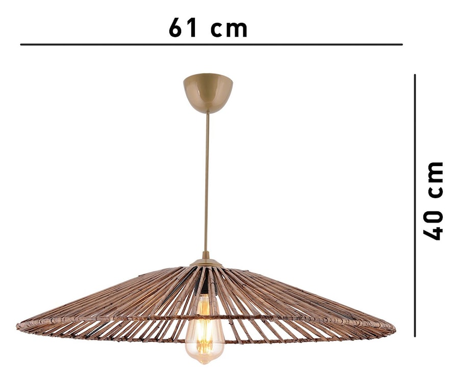 Lampa wisząca Duport średnica 61 cm bambusowy klosz  - zdjęcie 6