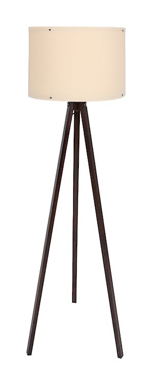 Lampa podłogowa Nepater kremowa na ciemnobrązowym stelażu 