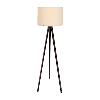 Lampa podłogowa Nepater kremowa na ciemnobrązowym stelażu