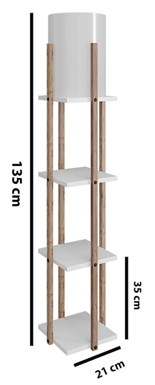 Lampa podłogowa Kumajo z półkami biała  - zdjęcie 3