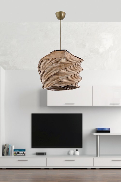 Lampa wisząca Imprelle średnica 32 cm bambusowy klosz  - zdjęcie 2