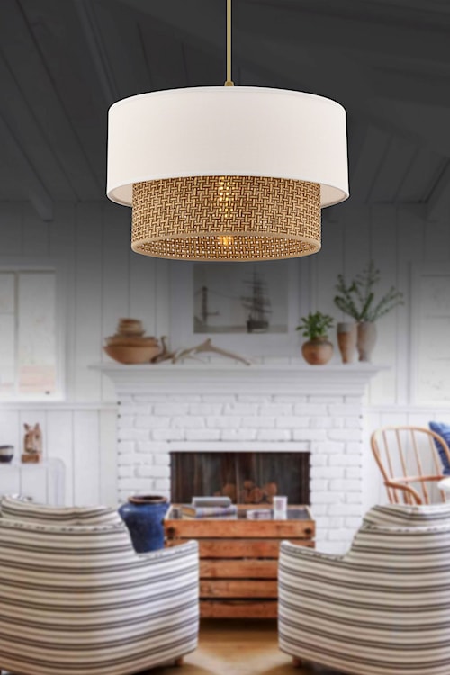 Lampa wisząca Echo biało-beżowa  - zdjęcie 2