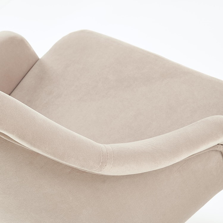 Krzesło tapicerowane Berlas beżowy velvet - dąb miodowy  - zdjęcie 6