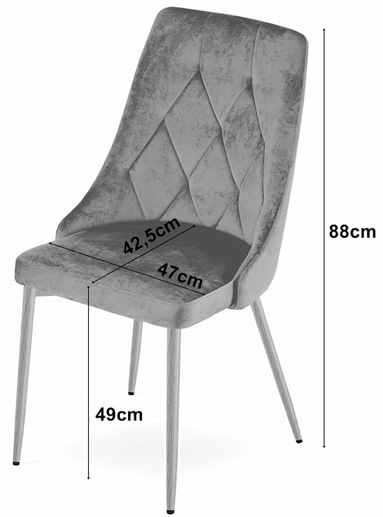 Krzesło tapicerowane Imola czarny velvet  - zdjęcie 6