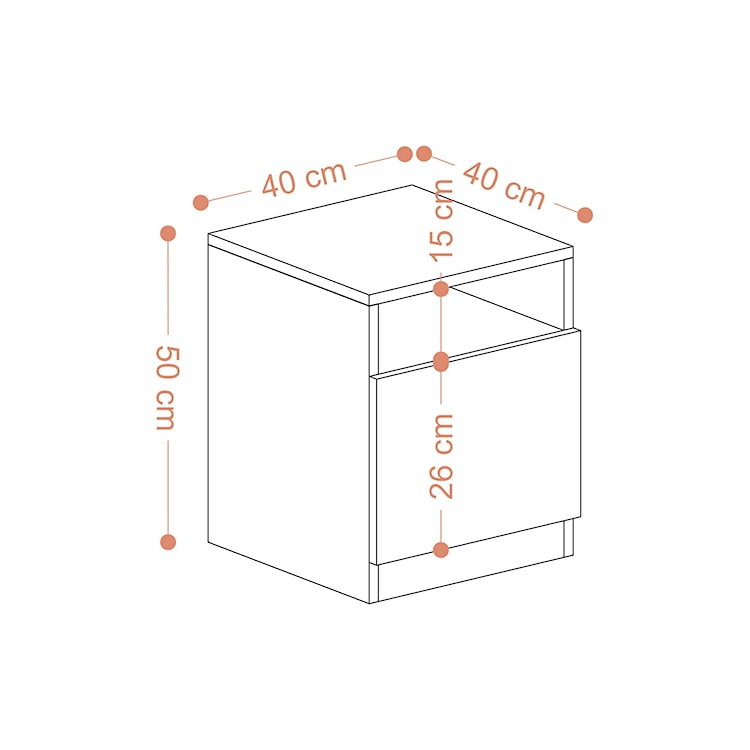 Szafka nocna Craffeely z szufladą i wnęką orzech  - zdjęcie 5