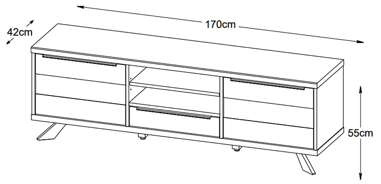 Szafka RTV Arno 170 cm dąb palony  - zdjęcie 6