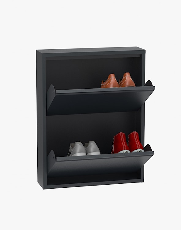 Szafka na buty Homelly z dwoma półkami pionowa Czarny  - zdjęcie 16