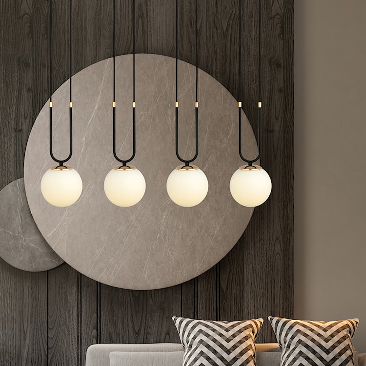 Lampa wisząca Greerlan x4 czarno-biała  - zdjęcie 3