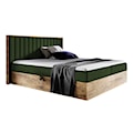 Łóżko kontynentalne Mirolla 160x200 z dwoma pojemnikami i materacem ciemnozielone