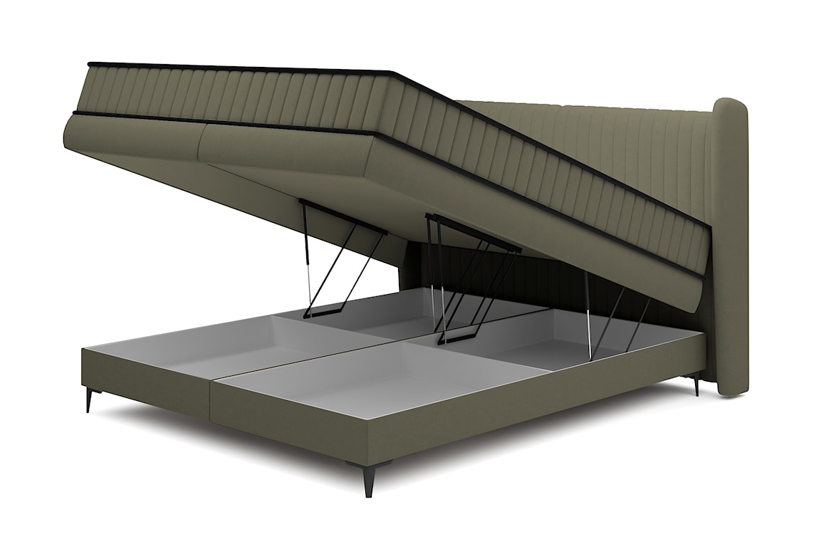 Łóżko kontynentalne 160x200 cm Daliano z pojemnikiem oliwkowy welur  - zdjęcie 5