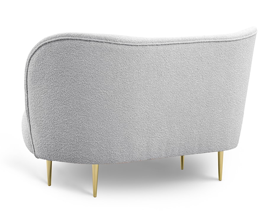 Sofa dwuosobowa Alago jasnoszary boucle na złotych nogach  - zdjęcie 4