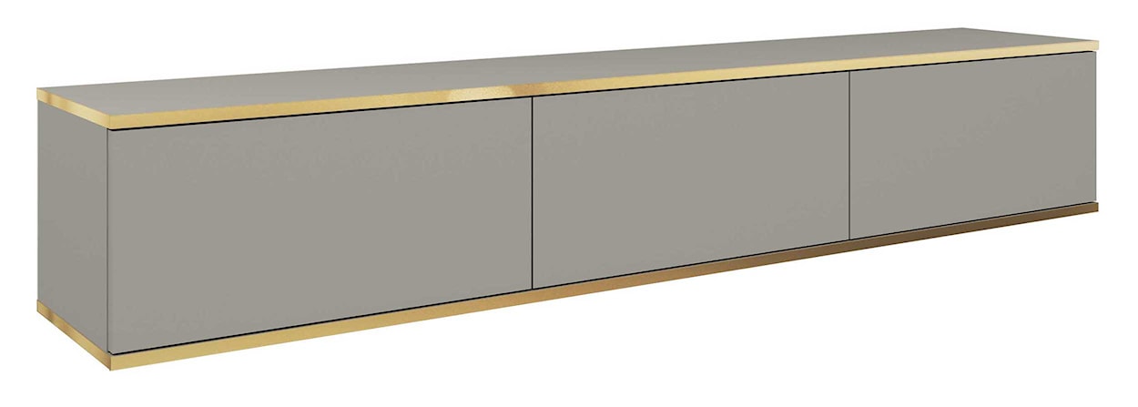 Szafka RTV Mucalma 175 cm szara ze złotymi wstawkami 