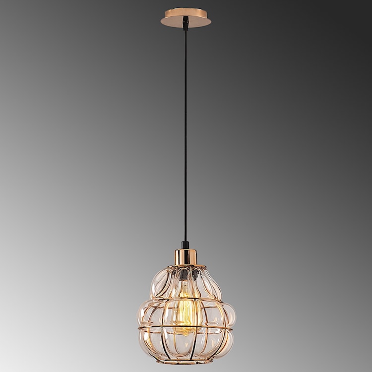 Lampa sufitowa Coradime szklana gruszka średnica 23 cm miedziana  - zdjęcie 4