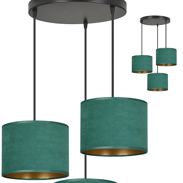 Lampa wisząca Hellid x3 asymetryczna średnica 50 cm zielona  - zdjęcie 6