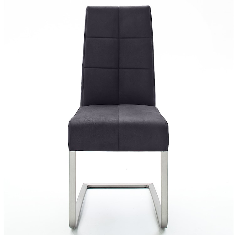 Zestaw dwóch krzeseł tapicerowanych na płozach Achird czarne  - zdjęcie 3