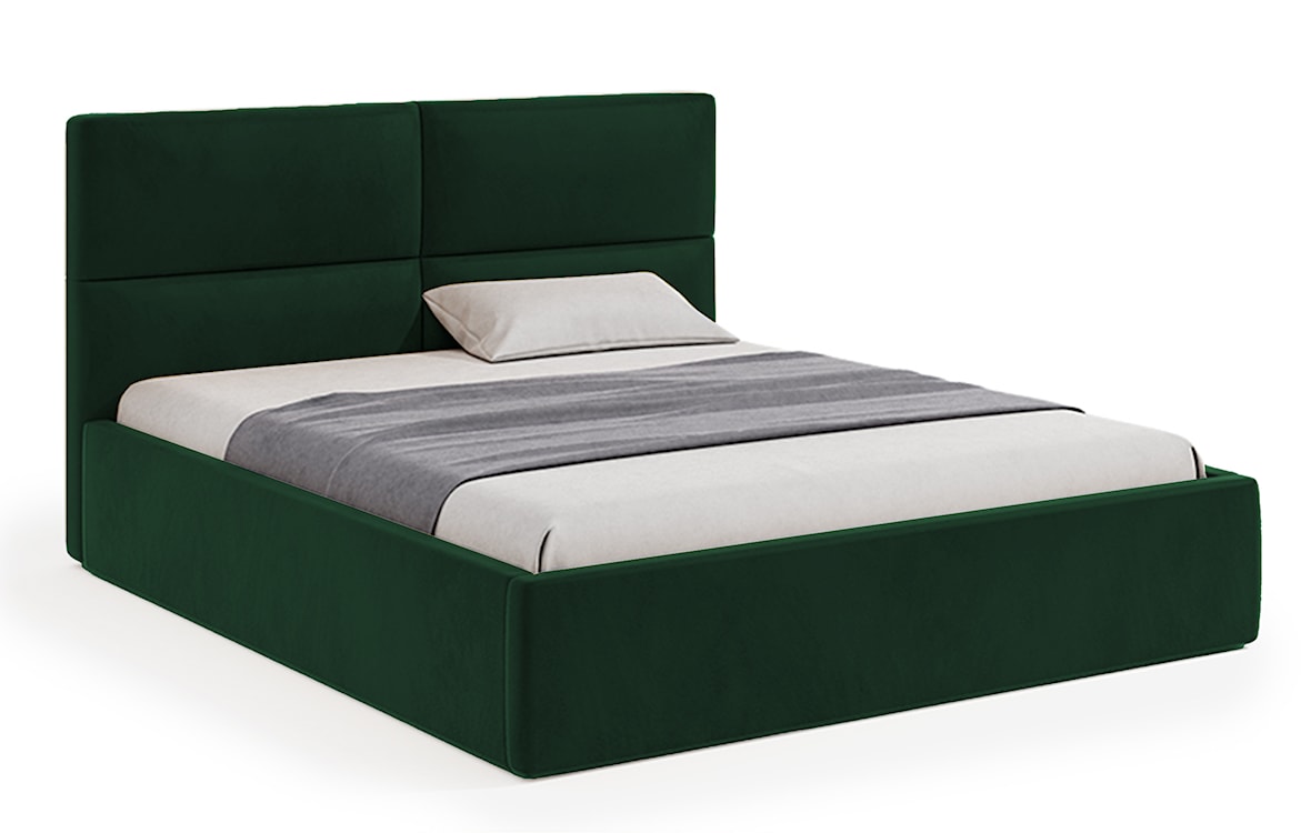 Łóżko tapicerowane Helma 180x200 cm z pojemnikiem zielone welur