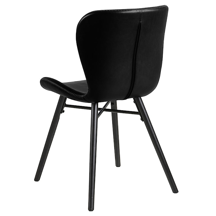 Krzesło tapicerowane Glena czarne z ekoskóry na czarnych nóżkach  - zdjęcie 4