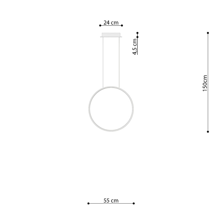 Lampa wisząca Retore średnica 55 cm 3000K czarna  - zdjęcie 7