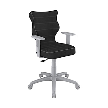 Krzesło biurowe Duo antracytowe w tkaninine odpornej na światło na szarej podstawie