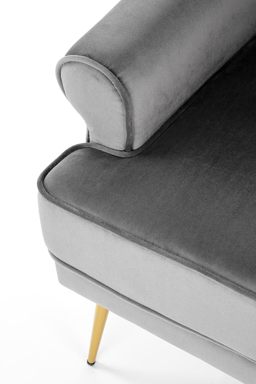 Fotel wypoczynkowy Nostame velvet popielaty - złote nóżki  - zdjęcie 6