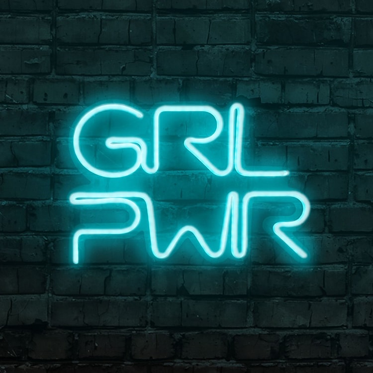 Neon na ścianę Letely z napisem Girl Power niebieski  - zdjęcie 2