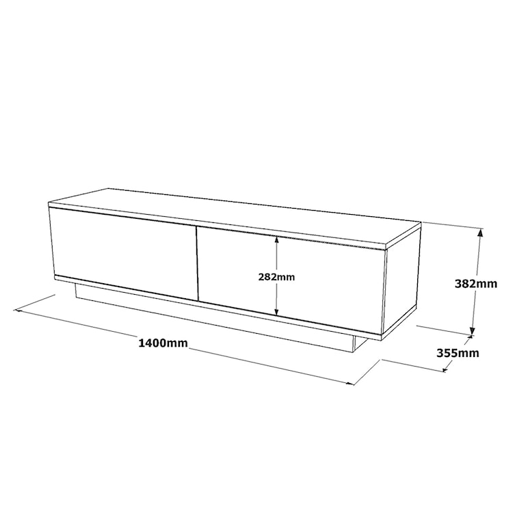 Szafka RTV Fenin 35,5x140 cm czarna  - zdjęcie 6