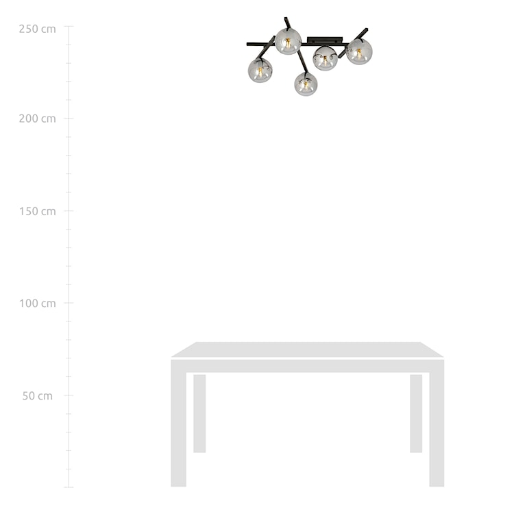 Lampa sufitowa Mohants x5 czarno-grafitowa  - zdjęcie 7