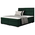 Łóżko kontynentalne 160x200 cm Savelli z pojemnikami i topperem zielony welur hydrofobowy