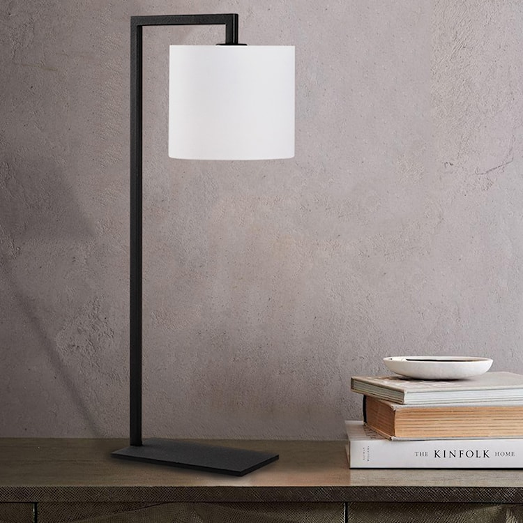 Lampa stołowa Gicanna klasyczna średnica 20 cm biała/czarna  - zdjęcie 5