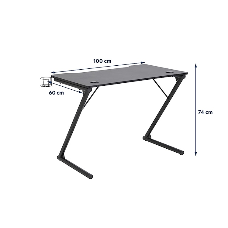 Biurko gamingowe Vattaro 100x60 cm  - zdjęcie 9