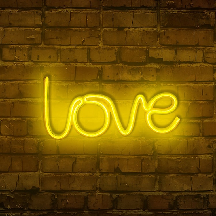 Neon na ścianę Letely z napisem Love żółty  - zdjęcie 4