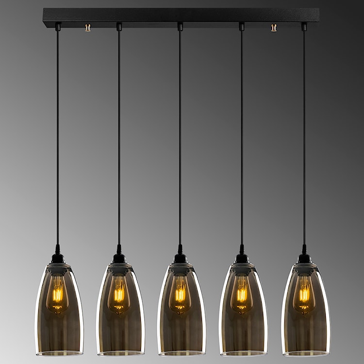 Lampa sufitowa Communis x5 83 cm ciemne szkło  - zdjęcie 7