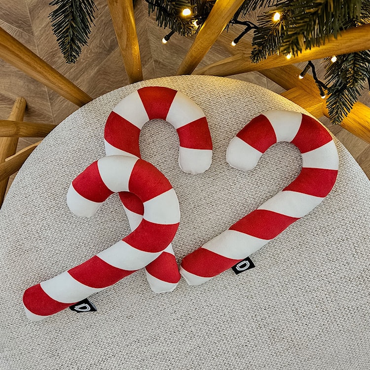 Poduszka XMAS 24 cm czerwona laska cukrowa 