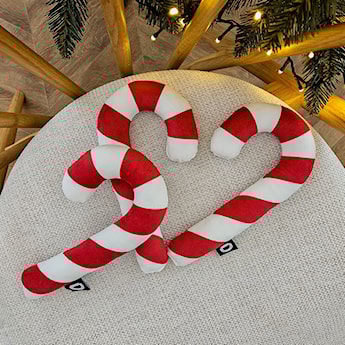 Poduszka XMAS 24 cm czerwona laska cukrowa