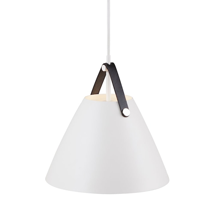 Lampa wisząca Strap średnica 27 cm biały metalowy klosz  - zdjęcie 5
