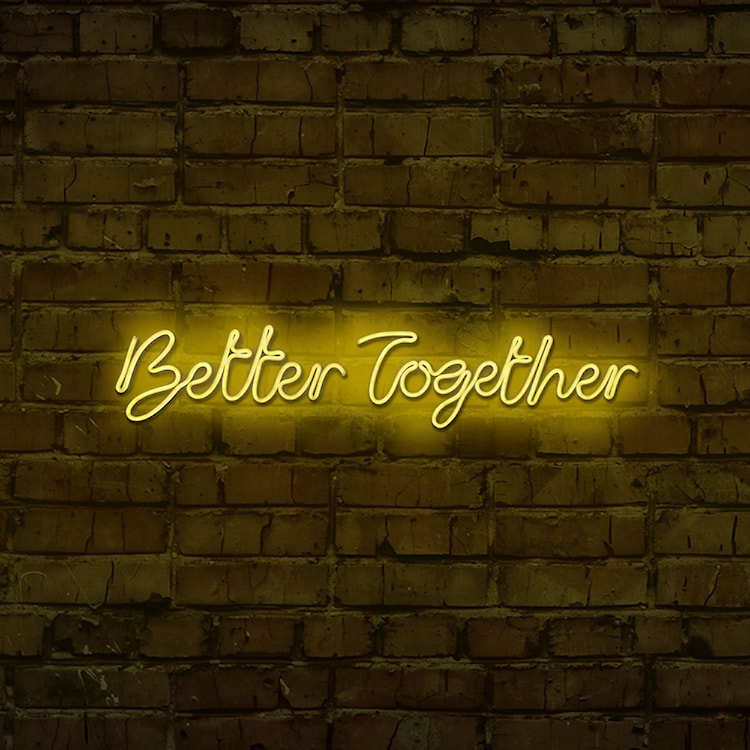 Neon na ścianę Letely z napisem Better Together żółty  - zdjęcie 2