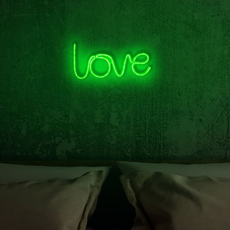 Neon na ścianę Letely z napisem Love zielony  - zdjęcie 3
