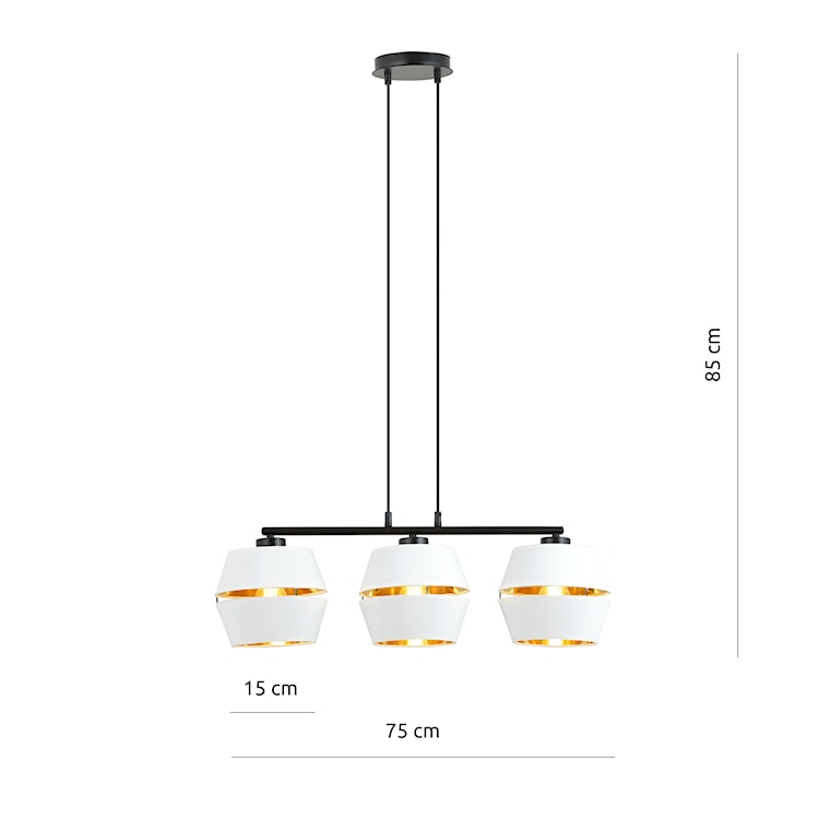 Lampa wisząca Catnes x3 biało-złota  - zdjęcie 4