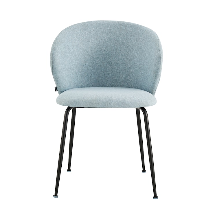 Krzesło tapicerowane Mealize w tkaninie hydrofobowej niebieskie na czarnych nogach  - zdjęcie 3