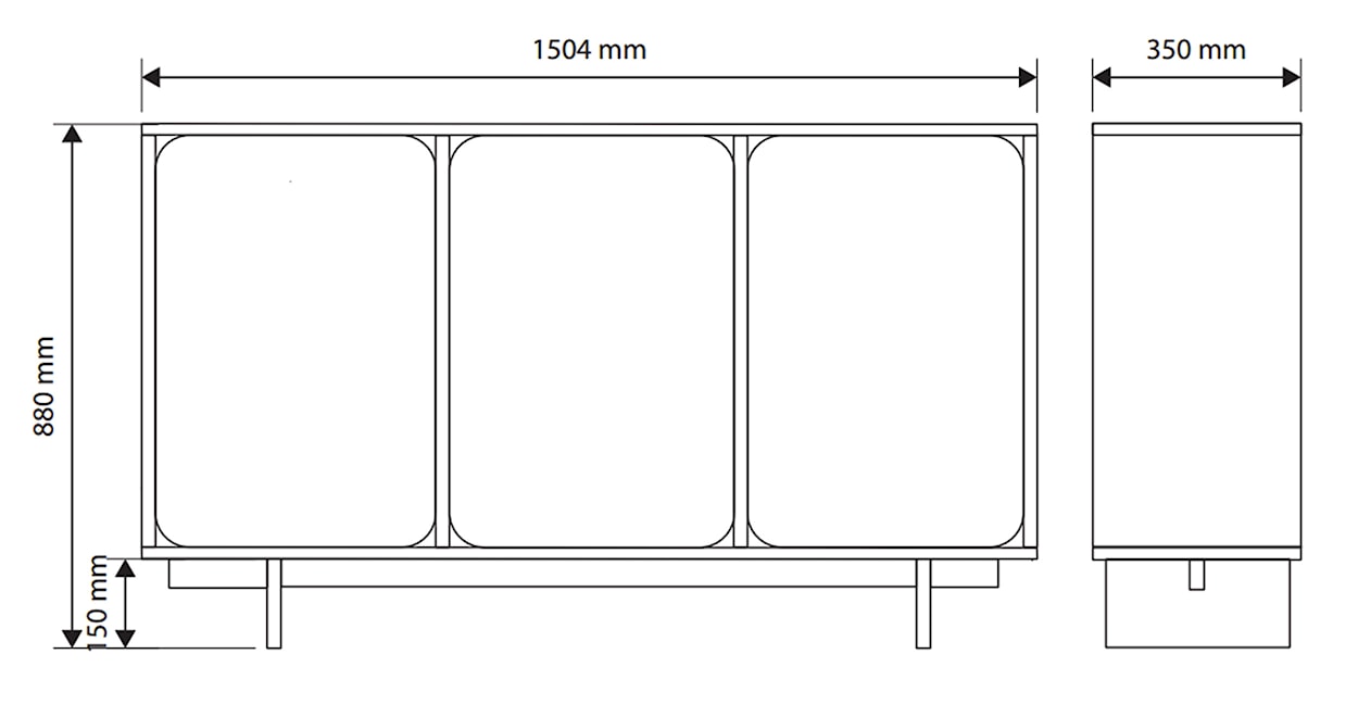 Komoda trzydrzwiowa Wuwu 150 cm szarobeżowa  - zdjęcie 7