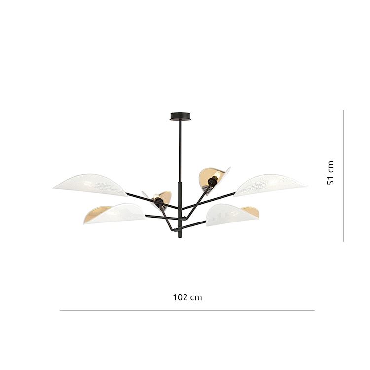 Lampa sufitowa Shintor x6 biało-złota  - zdjęcie 8