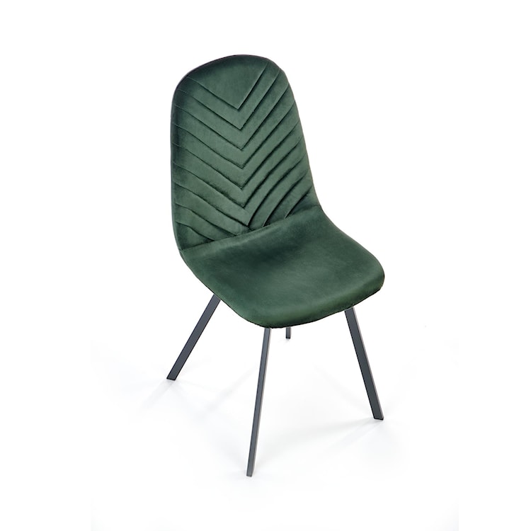 Krzesło tapicerowane Haripad zielone z przeszyciami  - zdjęcie 2