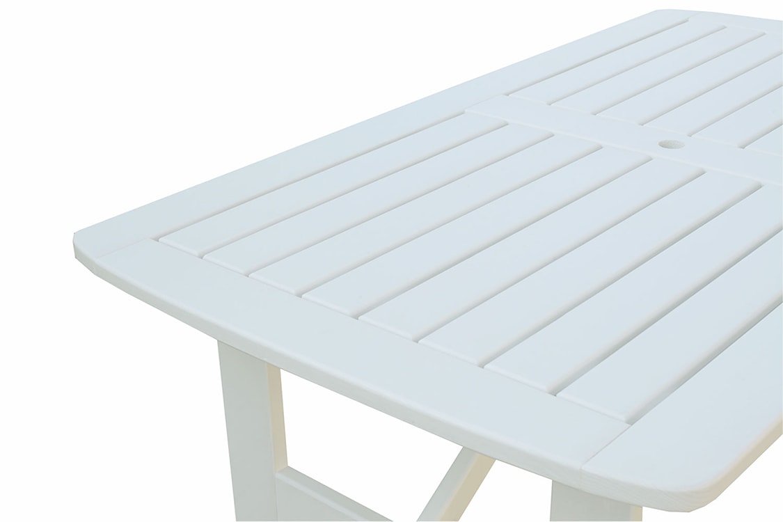 Stół ogrodowy Sketted z drewna sosnowego biały  - zdjęcie 4