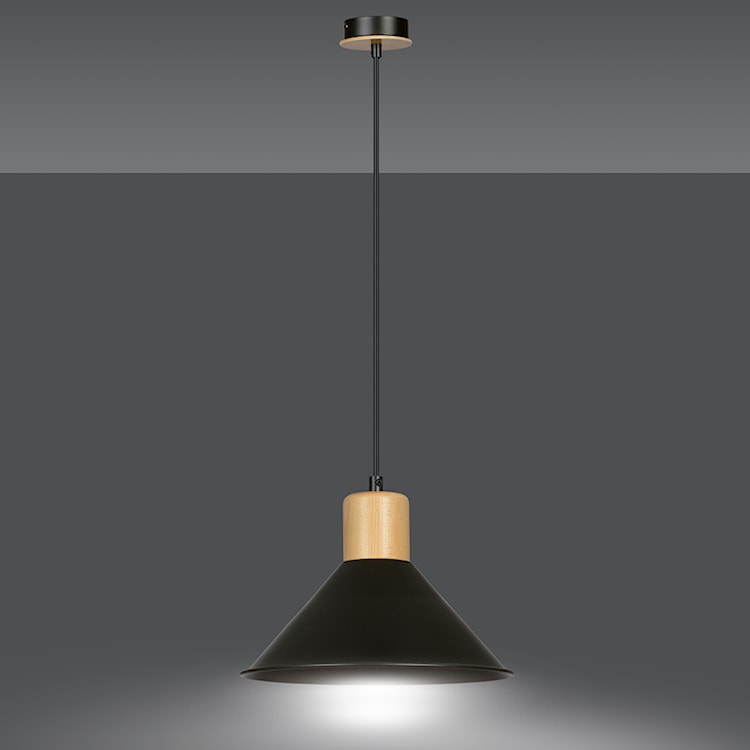 Lampa wisząca Rawn stożek średnica 25 cm czarna  - zdjęcie 6