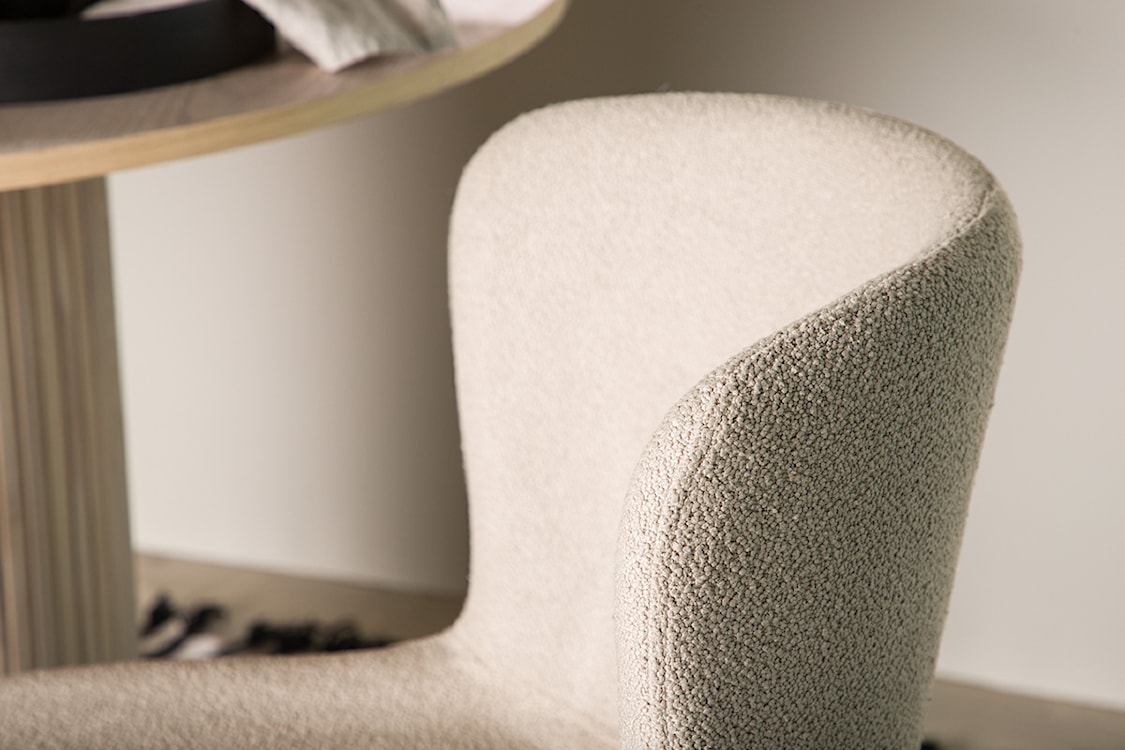 Krzesło tapicerowane Serveys w tkaninie boucle beżowe  - zdjęcie 3