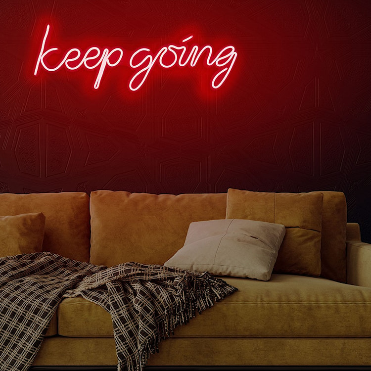 Neon na ścianę Letely z napisem Keep Going czerwony  - zdjęcie 4